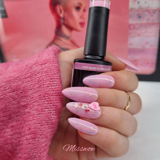 Rubber Base & Build - BIAB - Dazzling TOO GLAM TO GIVE A DAMN 7.5ml (Pink Is An Attitude) 