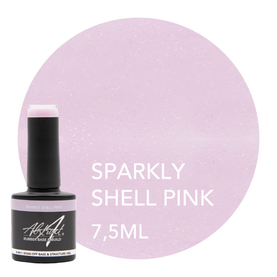 Rubber Base & Build - 3-In-1 BIAB - SPARKLY SHELL PINK 7.5ml (Sparkly)