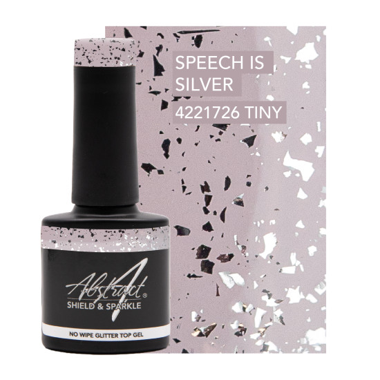 Shield & Sparkle (No Wipe Glitter Top Gel) SPEECH IS SILVER 7.5ml