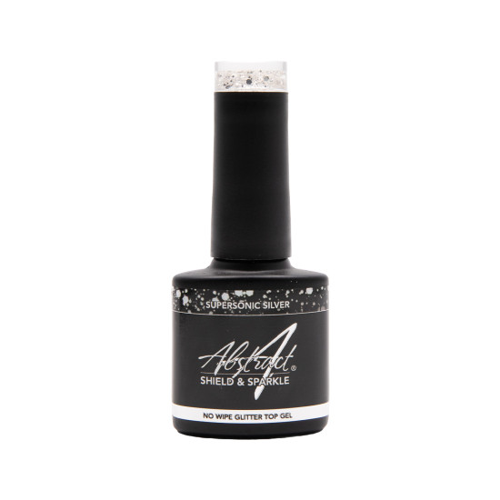Shield & Sparkle (No Wipe Glitter Top Gel) Glitter SUPERSONIC SILVER 7.5ml