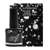 Shield & Sparkle (No Wipe Glitter Top Gel) Glitter SUPERSONIC SILVER 7.5ml