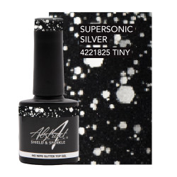 Shield & Sparkle (No Wipe Glitter Top Gel) Glitter SUPERSONIC SILVER 7.5ml