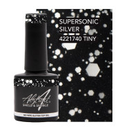 Shield & Sparkle (No Wipe Glitter Top Gel) Glitter SUPERSONIC SILVER 7.5ml