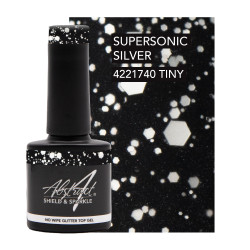 Shield & Sparkle (No Wipe Glitter Top Gel) Glitter SUPERSONIC SILVER 7.5ml