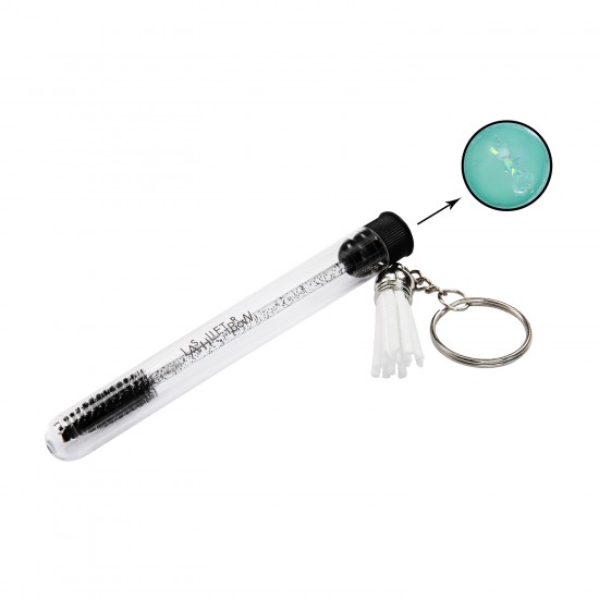 Lash Brush Keychain IRRIDESCENT BABY BLUE