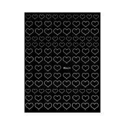 Nail Art Sticker HEARTS WHITE