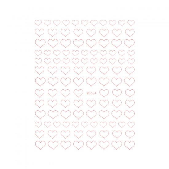 Nail Art Sticker HEARTS ROSE