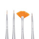 Nail Art Brush Set SILVER set of 4