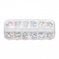 Luxe Tray CRYSTAL AB MIXED SHAPES Rhinestones