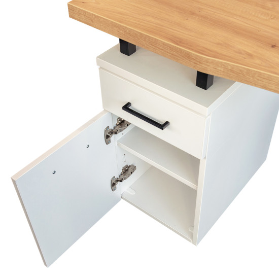 Manicuretafel Loft Stijl EIKEN/MAT WIT 150cm