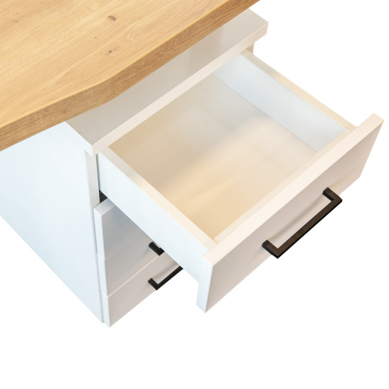 Manicuretafel Loft Stijl EIKEN/MAT WIT 150cm
